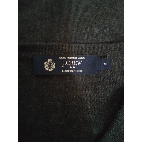 J. Crew Factory Gray V-Neck Merino Wool Sweater Sz M - Picture 5 of 6